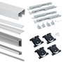 Emuca Kit de quincaillerie pour Placard 81 2-coulissants et fermeture souple, profil aigu, épaisseur 16mm, panneaux non inclus, Anodisé mat