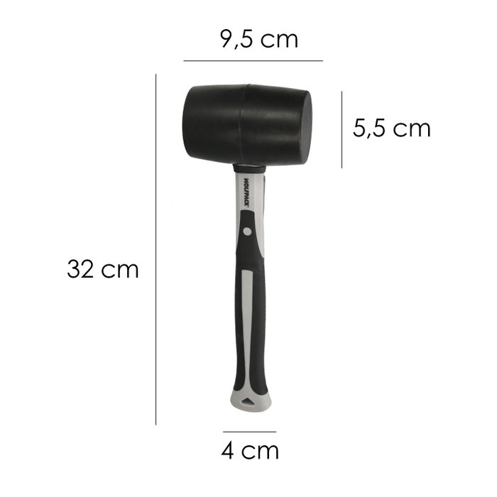 WOLFPACK LINEA PROFESIONAL Massette caoutchouc Maurer manche fibre de verre 500 g WOLFPACK LINEA PROFESIONAL Massette caoutchouc Maurer manche fibre de verre 500 g