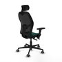 Piqueras Y Crespo Chaise de bureau Jorquera, Sincro/Traslack, Vert bouteille/Noir