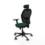 Piqueras Y Crespo Chaise de bureau Jorquera, Sincro/Traslack, Vert bouteille/Noir