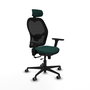 Piqueras Y Crespo Chaise de bureau Jorquera, Sincro/Traslack, Vert bouteille/Noir