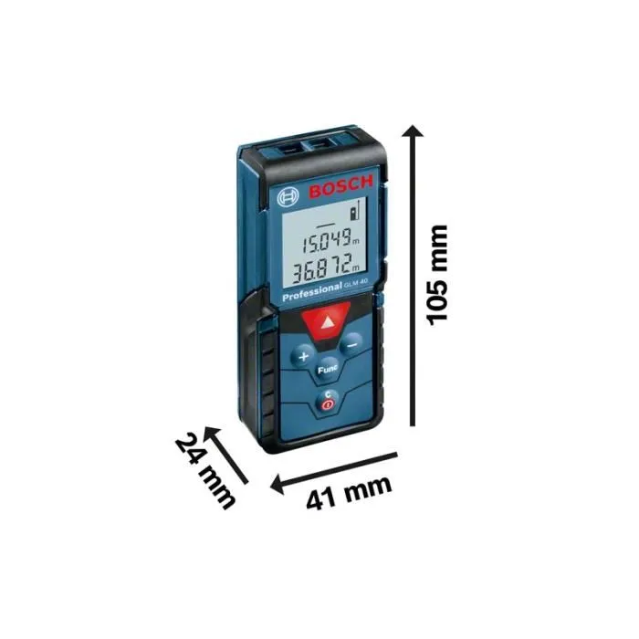 Bosch Télémètre laser GLM 40 Professional - Mesure de distances, surfaces, volumes - Boîte carton - 0601072900 Bosch Télémètre laser GLM 40 Professional - Mesure de distances, surfaces, volumes - Boîte carton - 0601072900