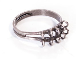 Innspiro Anneau métallique ajustable argenté vieilli 18mm