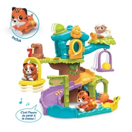 Vtech Tut Tut Animo Bisous - Arbre cabane toboggan avec Tamarin le tigre malin - Multicolore
