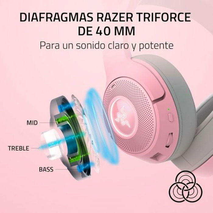 Razer Casque audio Kraken Kitty V2 BT RZ04-04860100-R3M1 avec oreillettes de chat et éclairage RGB - Rose Razer Casque audio Kraken Kitty V2 BT RZ04-04860100-R3M1 avec oreillettes de chat et éclairage RGB - Rose