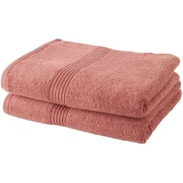 Today Lot de 2 serviettes de bain 100% coton 450 GSM - 50 x 100 cm - Couleur terracotta