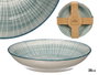 Vessia Assiette Creuse Rayures Bleues 20 cm en Porcelaine (Set de 24)