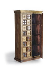 GINER Y COLOMER Armoire à 2 portes avec détails dorés et carreaux