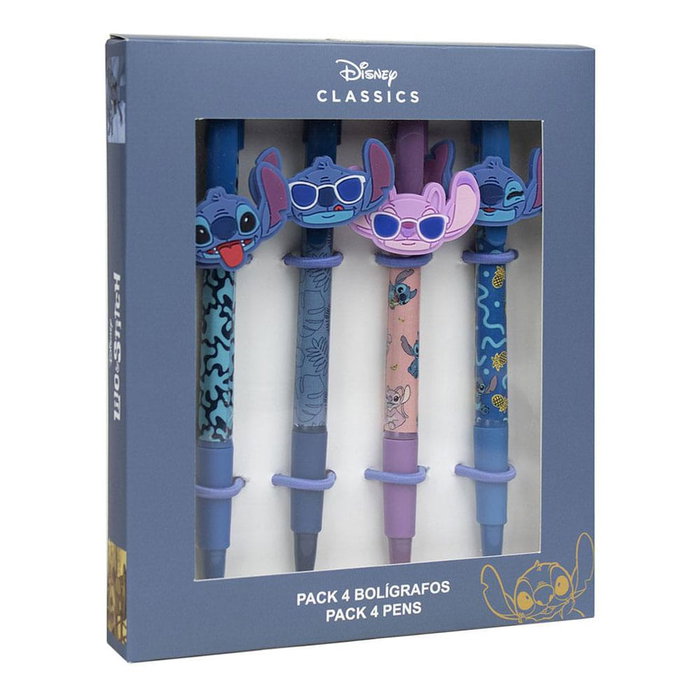 Cerdá Ensemble de 4 stylos à bille Lilo & Stitch multicolores Cerdá Ensemble de 4 stylos à bille Lilo & Stitch multicolores
