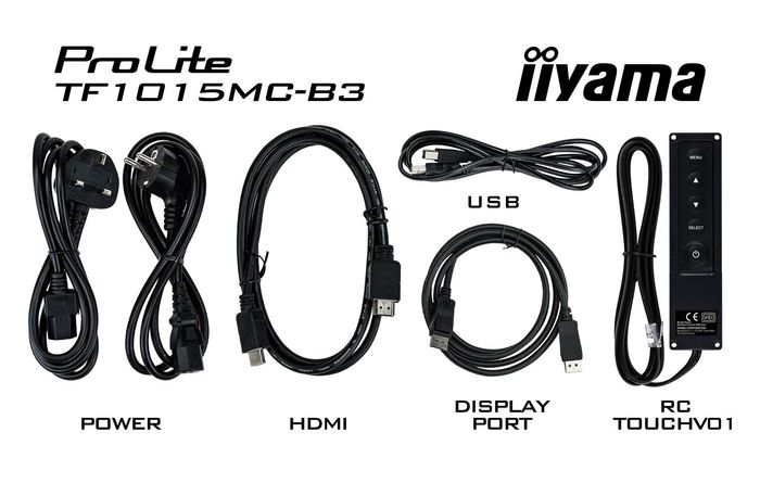 Iiyama TF1015MC Écran tactile Open Frame PCAP 10 points 10.1" IPS 1280x800, étanche IP65 front, avec DisplayPort, HDMI, VGA et USB, pour intégration kiosque