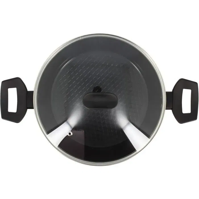 Menastyl Faitout en aluminium forgé antiadhésif 24 cm noir - 6020647 - Pour tous feux dont induction - Diffusion homogène de la chaleur