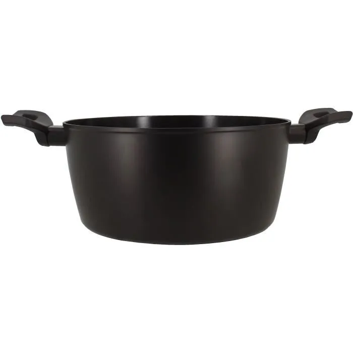 Menastyl Faitout en aluminium forgé antiadhésif 24 cm noir - 6020647 - Pour tous feux dont induction - Diffusion homogène de la chaleur