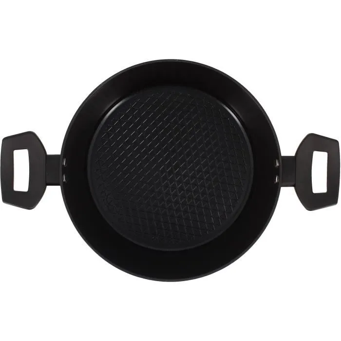 Menastyl Faitout en aluminium forgé antiadhésif 24 cm noir - 6020647 - Pour tous feux dont induction - Diffusion homogène de la chaleur