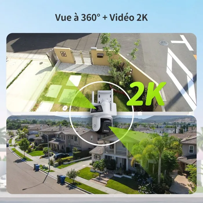 Beans View Caméra de surveillance D320 Dual 2K Extérieur WiFi