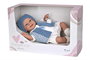 Arias Pouponnière Elegance, poupée bébé interactive avec mécanisme de rire 35 cm bleue, try me, alimentée par piles LR44 incluses, 3 ans+