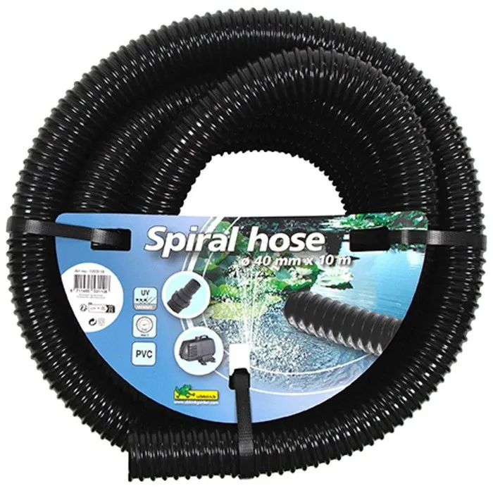 Ubbink Tuyau Spiralé, Ø40 mm (1 1/2"), Longueur 10 m, Résistant aux UV, Pression 1 bar, Pour Filtre et Pompe de Bassin