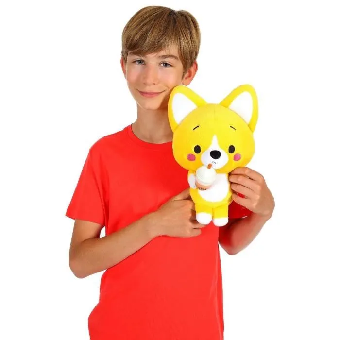 GIPSY TOYS Little Corgi Cuties - Peluche Kawaii Bubble Tea - Corgi 30 cm - Polyester Doux GIPSY TOYS Little Corgi Cuties - Peluche Kawaii Bubble Tea - Corgi 30 cm - Polyester Doux