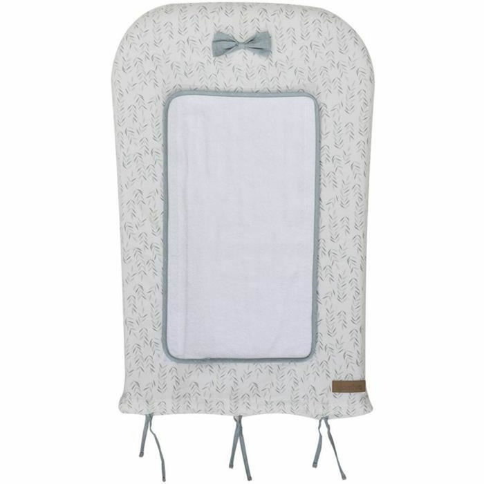 Domiva Matelas à langer Filou Blanc et vert d'eau avec housse et éponge