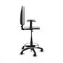 Tabouret Aýna taburete Contact permament de base Tissu Blanc Structure polyamide noire Accoudoir 1D Sans appui-tête Roulettes en nylon 50 mm