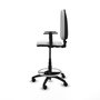 Tabouret Aýna taburete Contact permament de base Tissu Blanc Structure polyamide noire Accoudoir 1D Sans appui-tête Roulettes en nylon 50 mm