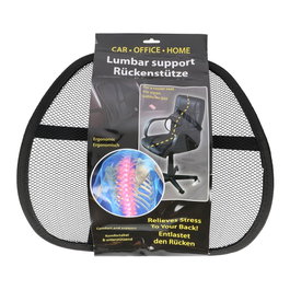 Basics Support lombaire en maille noir 40 x 38 x 15 cm