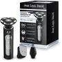 Jean Louis David Kit Grooming 4 en 1 - Tondeuse barbe 3 têtes flottantes avec écran digital + tondeuse finitions et nez/oreilles - Noir - Rechargeable USB-C