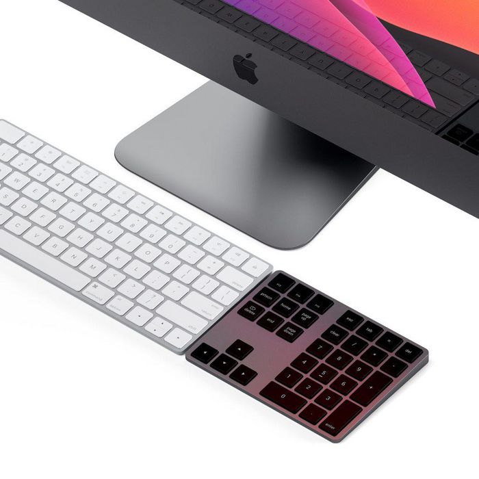 Satechi Clavier numérique Bluetooth étendu avec pavé numérique, flèches de navigation, touches de raccourci MacOS et recharge USB-C - Gris sidéral