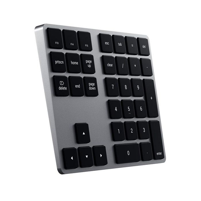 Satechi Clavier numérique Bluetooth étendu avec pavé numérique, flèches de navigation, touches de raccourci MacOS et recharge USB-C - Gris sidéral