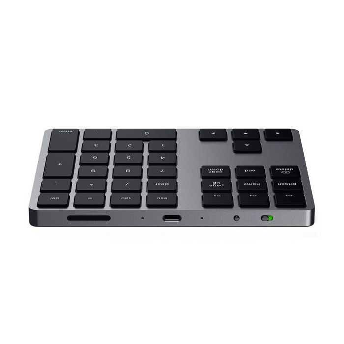 Satechi Clavier numérique Bluetooth étendu avec pavé numérique, flèches de navigation, touches de raccourci MacOS et recharge USB-C - Gris sidéral