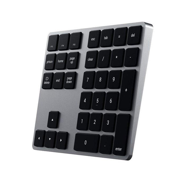 Satechi Clavier numérique Bluetooth étendu avec pavé numérique, flèches de navigation, touches de raccourci MacOS et recharge USB-C - Gris sidéral