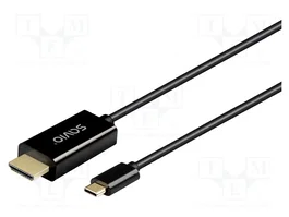 SAVIO Câble USB-C vers HDMI 1m Full HD 1080p UHD 2160p noir CL-190