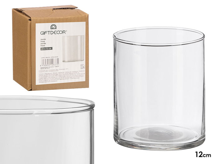GIFTDECOR Vase Cylindre en Cristal Transparente 9 x 9 x 10 cm GIFTDECOR Vase Cylindre en Cristal Transparente 9 x 9 x 10 cm