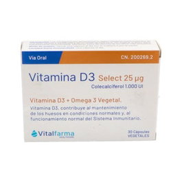 Vitamine D3 25 Mcg (1000 UI) 30 Gélules Vitalfarma