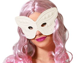 Atosa Masque Papillon Blanc à Peindre pour Femme et Fille