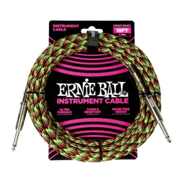 Ernie Ball Câble d'Instrument Tressé Jack-Jack SS 5,49 m