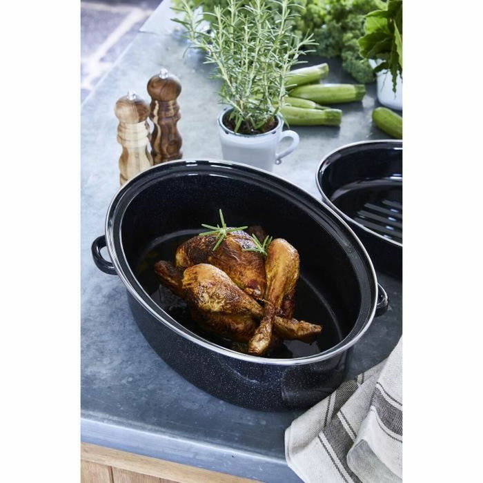Baumalu Cocotte roaster 42 cm avec couvercle Noir 11 L Baumalu Cocotte roaster 42 cm avec couvercle Noir 11 L