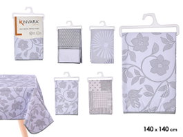 Kinvara Nappe carrée 140x140 cm motifs couleurs froides lot assorti (Set de 24)