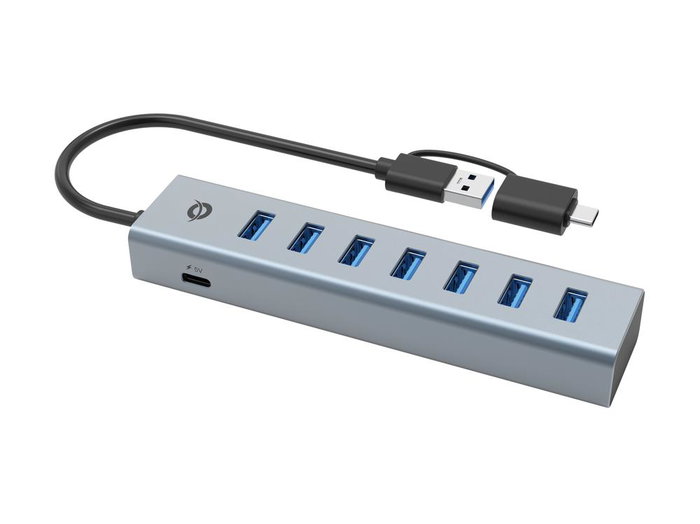Conceptronic HUBBIES21GP Hub USB 3.0 7 Ports avec Adaptateur d'Alimentation Gris Conceptronic HUBBIES21GP Hub USB 3.0 7 Ports avec Adaptateur d'Alimentation Gris