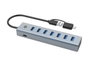 Conceptronic HUBBIES21GP Hub USB 3.0 7 Ports avec Adaptateur d'Alimentation Gris