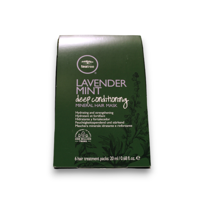 Tea Tree by Paul Mitchell - Masque crème Lavender Mint Deep Conditioning pour traitement des cheveux, Sans parabènes, Hydratant et renforçant, 6 pièces de 20 ml Tea Tree by Paul Mitchell - Masque crème Lavender Mint Deep Conditioning pour traitement des cheveux, Sans parabènes, Hydratant et renforçant, 6 pièces de 20 ml