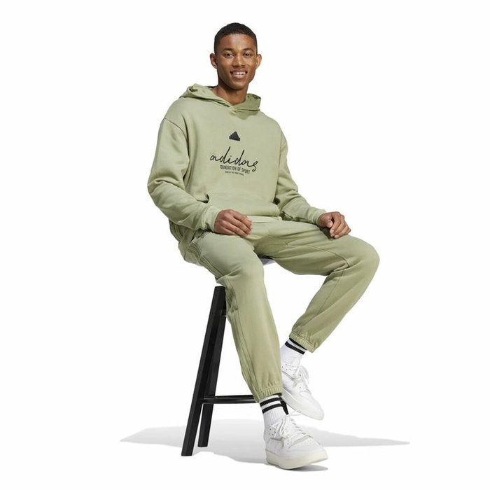 Sweat à capuche homme Adidas Brand Love French Terry Hoodie Vert Vert clair