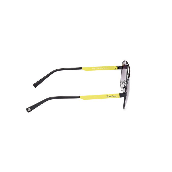 Timberland TB9331 01B Lunettes de soleil homme aviateur monture noir brillant verre gris humo dégradé