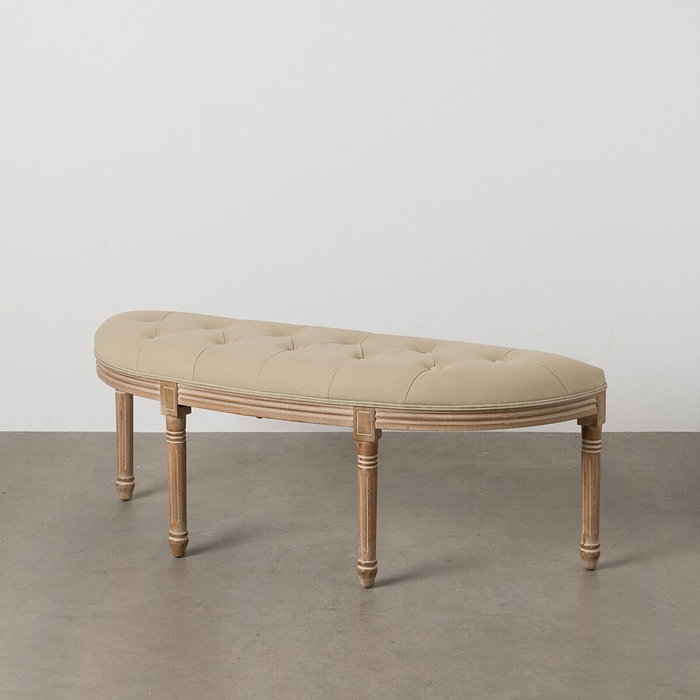 BigBuy Home Banquette Beige Bois d'hévéa