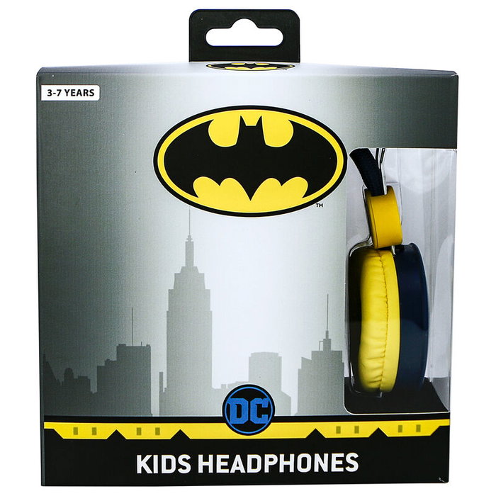 OTL TECHNOLOGIES - Casque audio pour enfants licence Batman DC Comics - 85 dB limité - 40 mm - Jack 3,5 mm - Pour 3 à 7 ans
