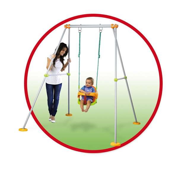 Smoby Balançoire de jardin en métal pour enfants 180 x 164 x 168 cm - À partir de 12 mois