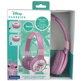 Lexibook Angel - Casque audio enfants 2-en-1 Bluetooth 5.0 et filaire avec limitation du volume à 85 dB, pliable et léger, avec micro