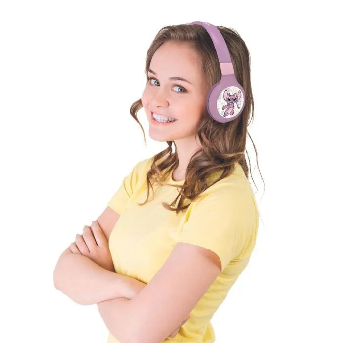 Lexibook Angel - Casque audio enfants 2-en-1 Bluetooth 5.0 et filaire avec limitation du volume à 85 dB, pliable et léger, avec micro
