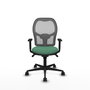 Piqueras y Crespo Chaise de bureau Jorquera, Vert émeraude et Gris