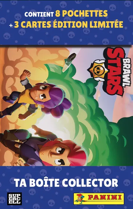 Panini Brawl Stars Cartes à Collectionner - Boîte Métal avec 8 Pochettes et 64 Cartes dont Brillantes, Lenticulaires et Édition Limitée