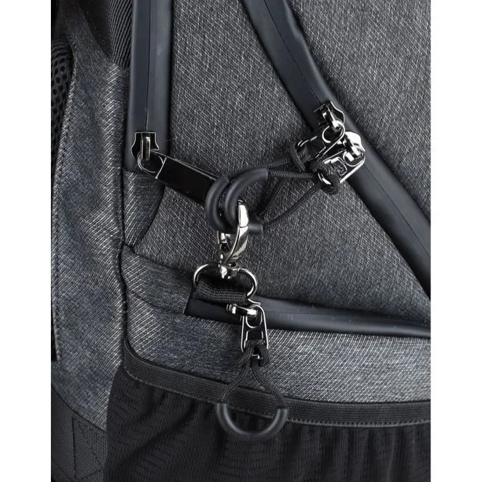 Port Designs PRO MONTREAL - Sac à dos ordinateur portable 15.6-16 pouces, 24L, compartiment matelassé, housse de pluie amovible, base résistante à l'eau, Gris